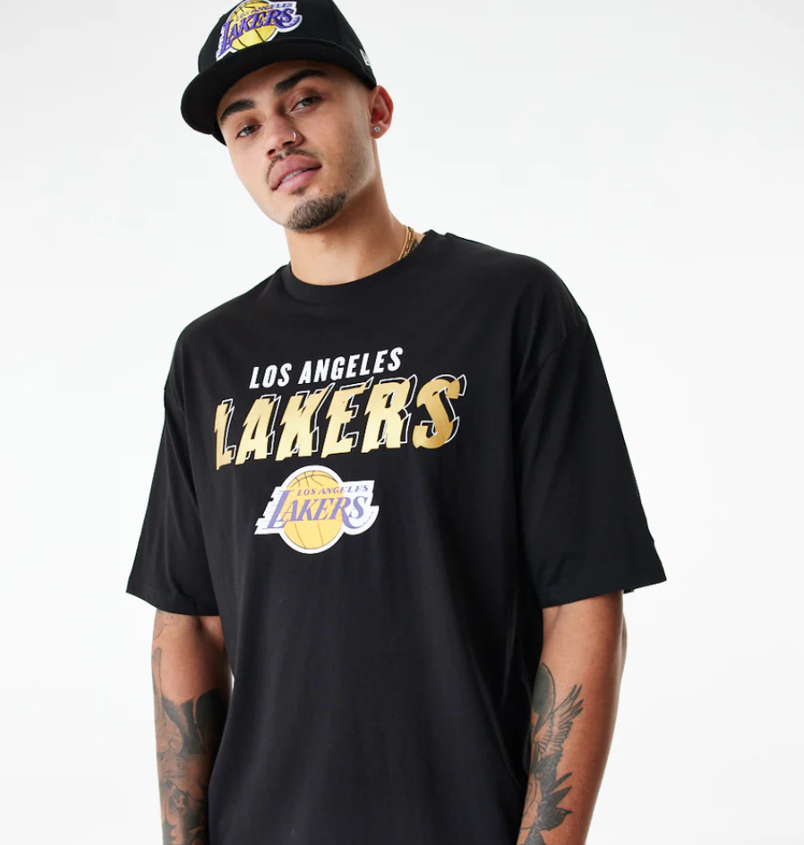 New Era Team Script Os Tee Los Angeles Lakers