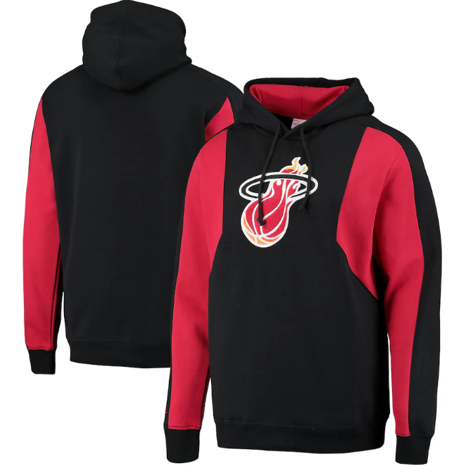 Mitchell & Ness NBA Color Blooked Fleece Hoody Miami Heat