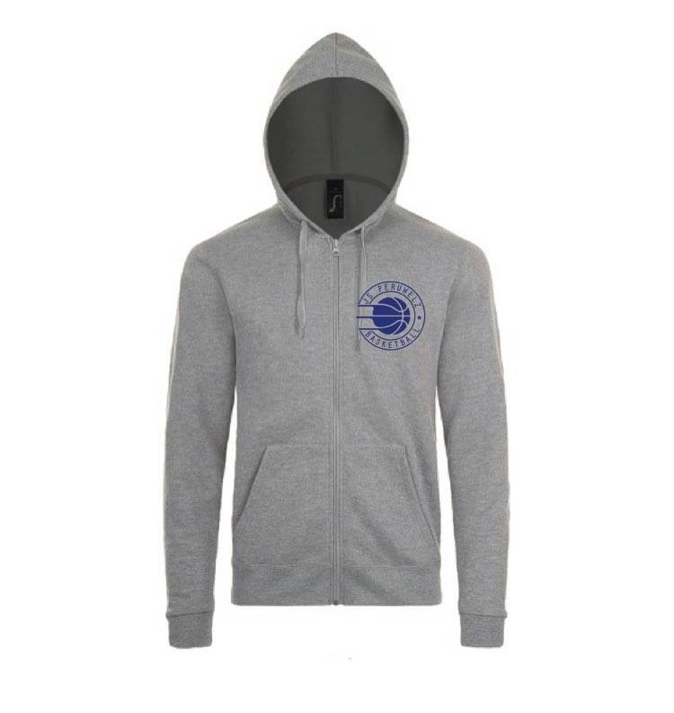 Hoody zippé adulte mixte