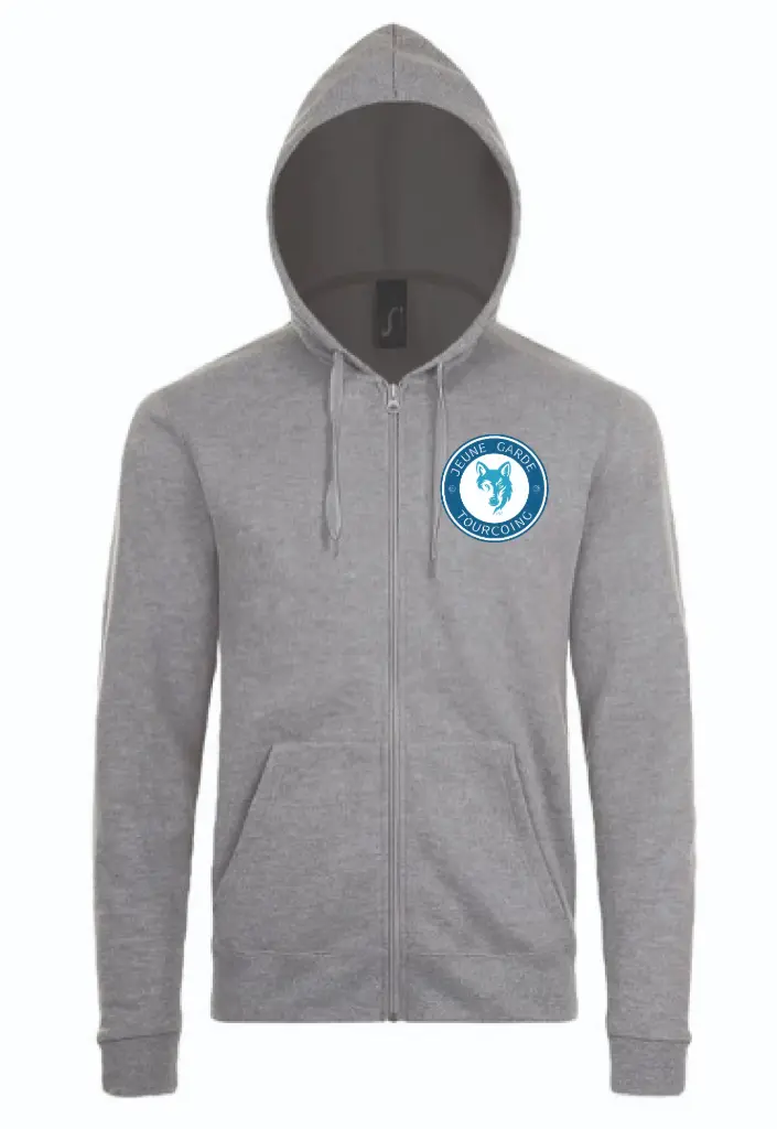 Hoody zippé adulte mixte