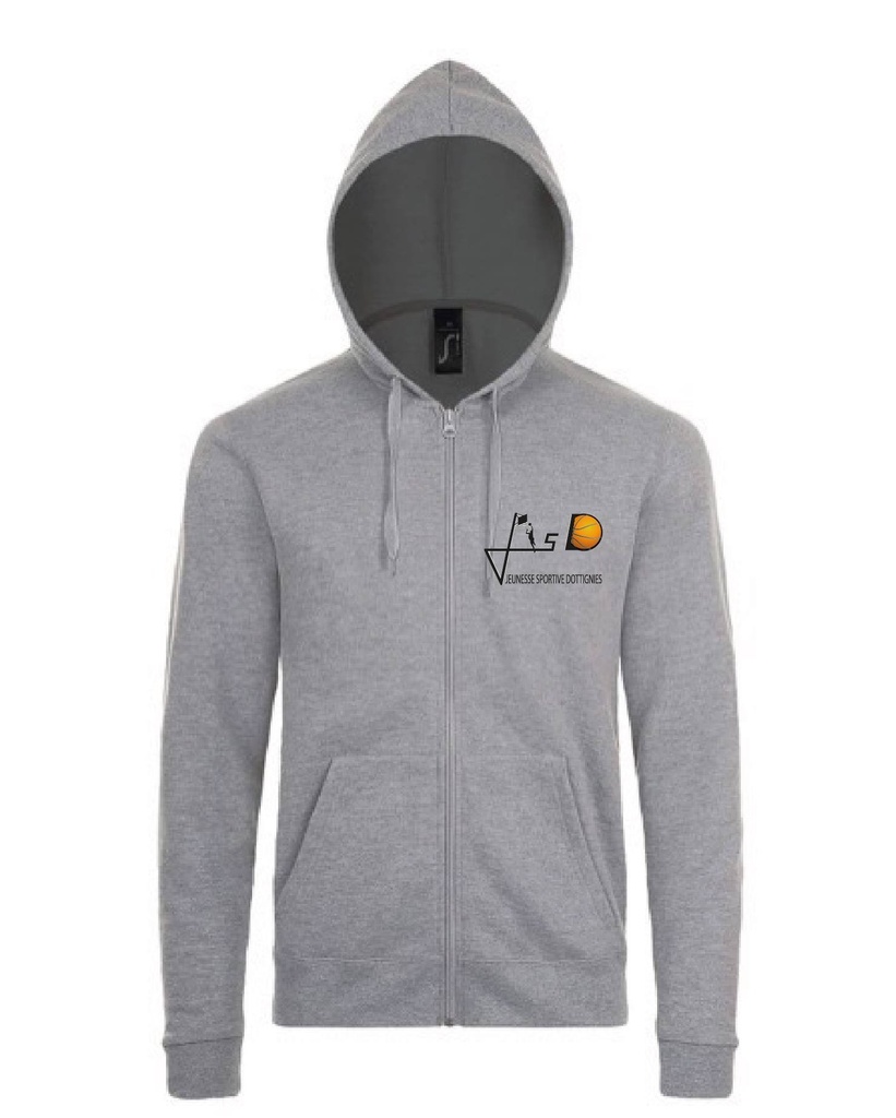 Hoody zippé adulte mixte