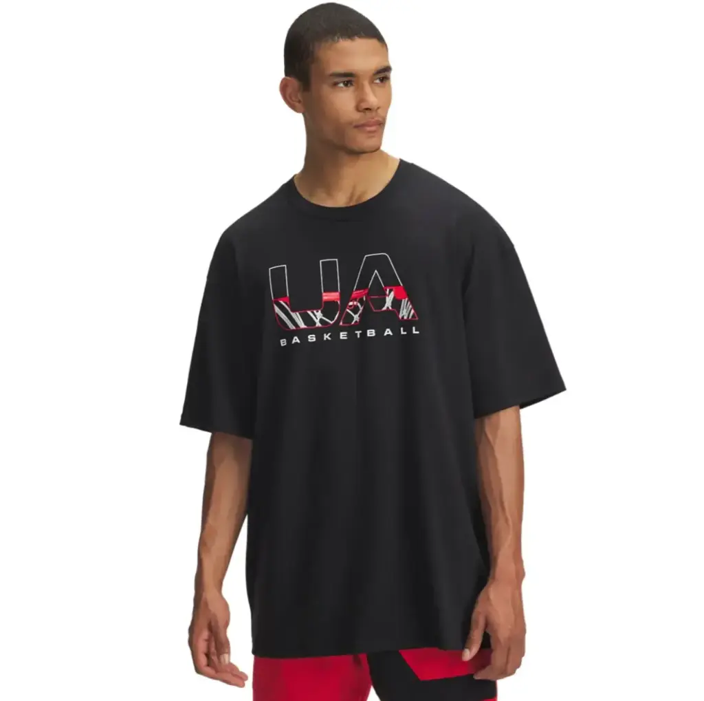 Under Armour M HWT Hoops Branded SS Black