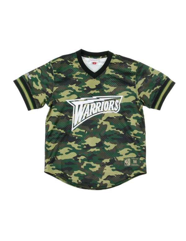 Mitchell & Ness NBA Camo Mesh V-Neck Tee Golden State Warriors