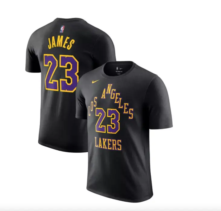 Nike Tee Lebron James Black City Edition Los Angeles Lakers