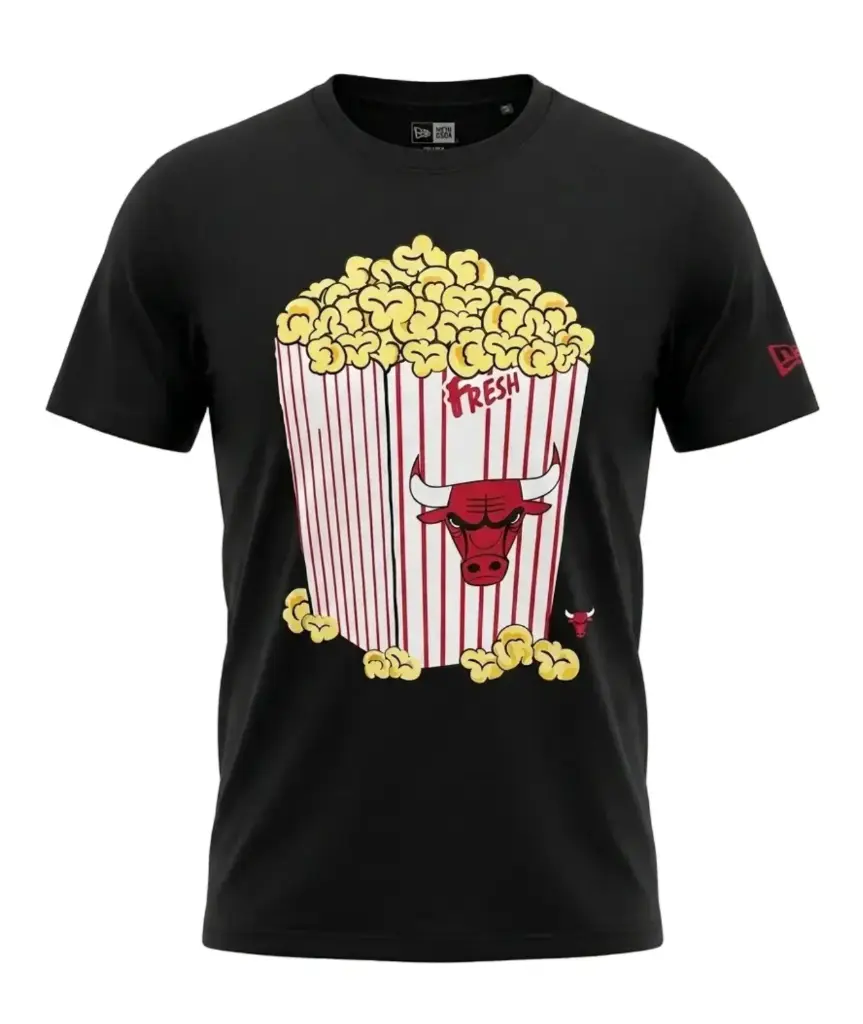 New Era NBA Tee Pop Corn Bulls 
