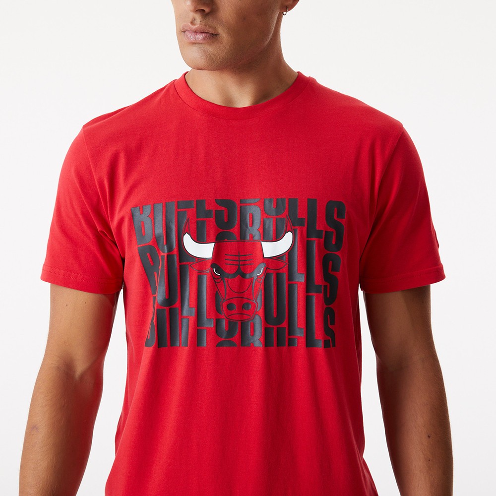 New Era NBA Wordmark Repeat Tee Chicago Bulls 
