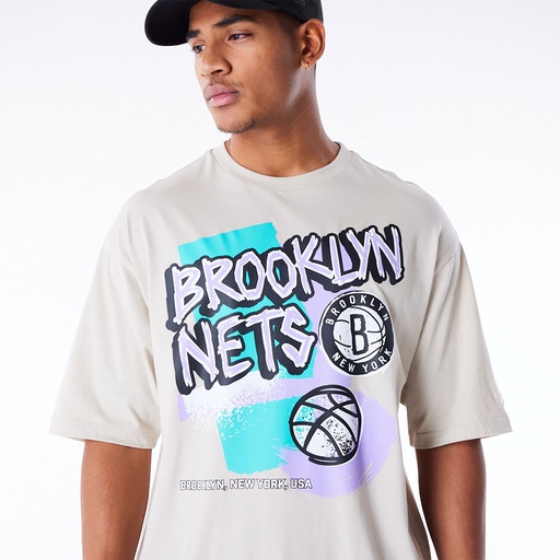 New Era Retro Graphic Os Tee Brooklyn Nets